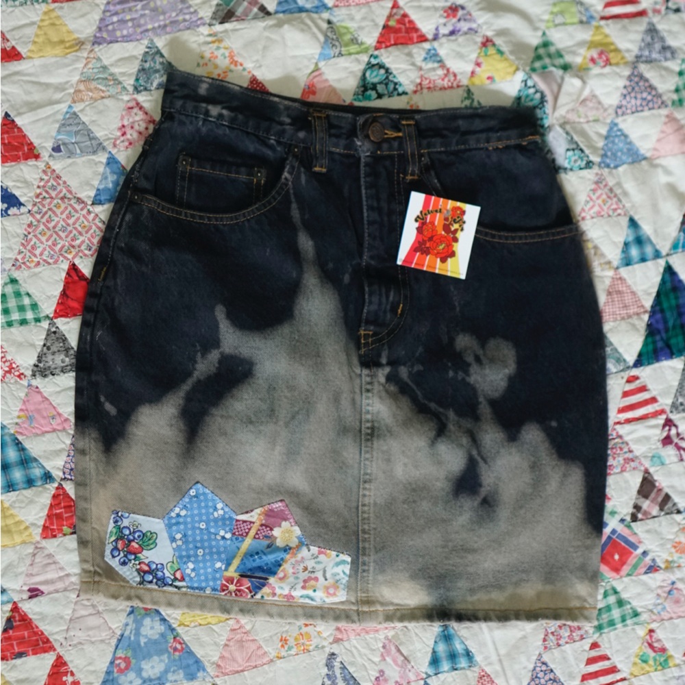 Vintage Upcycled denim skirt